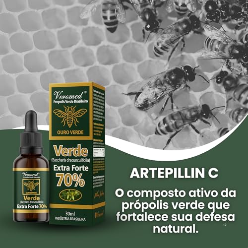 Kit 3x Extrato Própolis Verde Brasileiro Extra Forte 70% Veromed 30ml