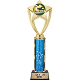 Crown Awards Cornhole Trophies, 11" Gold Star Cornhole Trophy with Engraving Included Prime