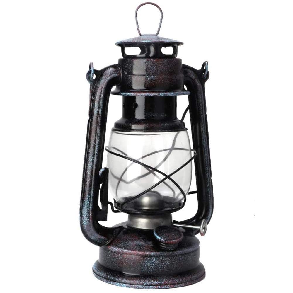 POFET Vintage Storm Lantern Lights Oil Lamp Burning Lantern Retro Kerosene Lamps Classic Oil Lamp Table Lanterns for Home, Garden, Camping Citronella - Yellow
