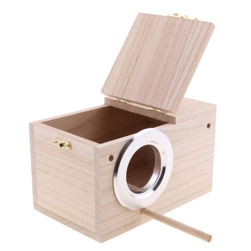 MOVKZACV Parakeet Nest Box,Wooden Birds House, Durable Birds Nest Box Cockatiels Bird Breeding Box,Budgie Wood Breeding Box for Lovebirds, Parrotlets Mating Box (size:11.4 * 5.9 * 5.9 inch)