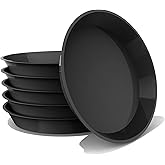 DUNPUTE 6 Pack Plant Saucer 4 6 8 10 12 14 16 18 20 22 Inch Plastic Plant Tray, Sturdy and Durable Flower Pot Container Accessories Plant Pot Saucers for Indoor and Outdoor (6 Inch, Black)