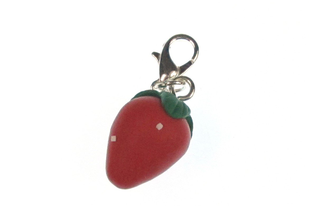 Miniblings Sstrawberry Summer Charm Pendant Red with White Dots