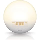 Philips Wake-Up Light Alarm Clock with Sunrise Simulation and Sunset Fading Night Light, White (HF3510)