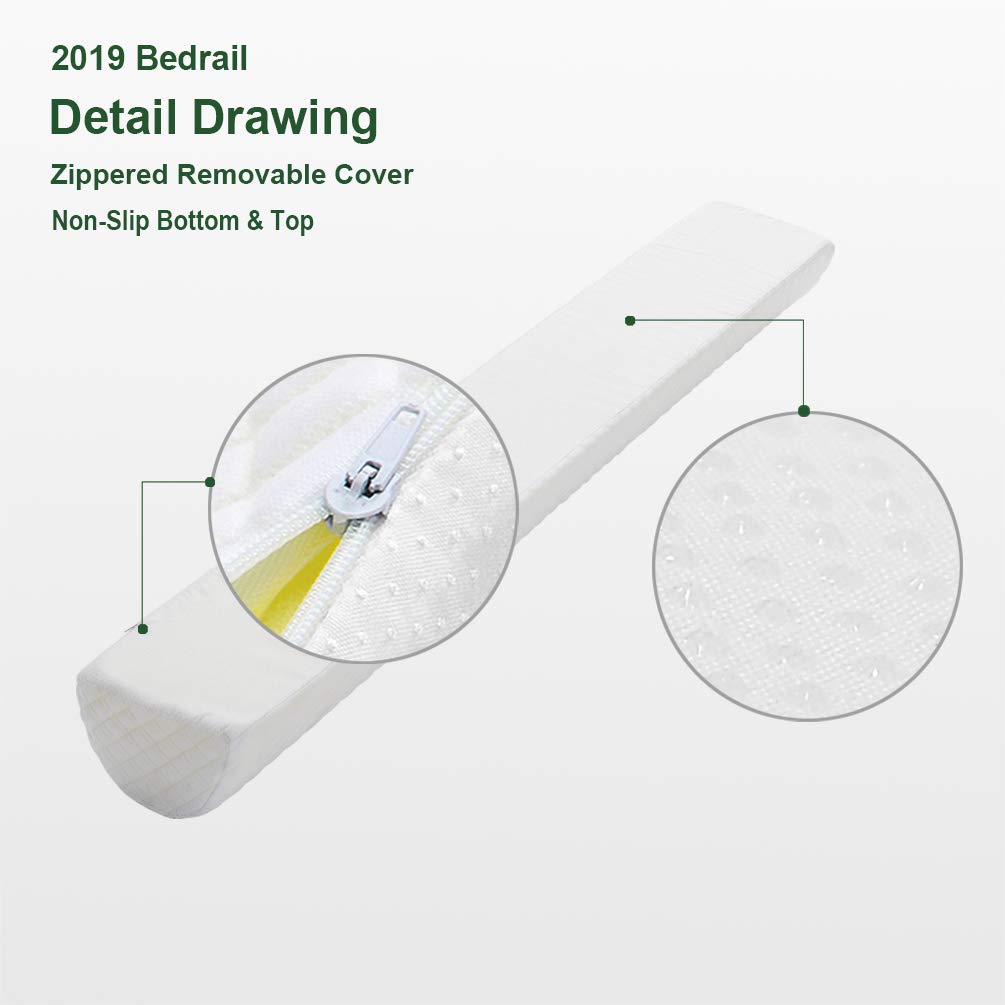 Toddler Bed Rail Bumpers [2 Pack] Safety Sleep Bedside Rail Guard for