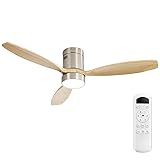 Sofucor 52 inch Wood Low Profile Ceiling Fans with