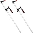 MAXPOWER 24 Inch Bar Clamps Set, 2 Pack Quick Adjust Steel Wood F Clamps for Woodworking, Machine Repair, DIY Projects, Metal