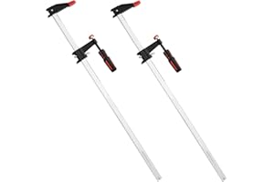 MAXPOWER 24 Inch Bar Clamps Set, 2 Pack Quick Adjust Steel Wood F Clamps for Woodworking, Machine Repair, DIY Projects, Metal