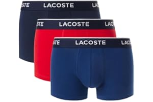Lacoste mens Cotton Stretch Tricolor Waistband Trunks, 3-pack