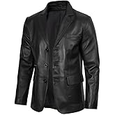 Blingsoul Real Lambskin Mens Leather Blazer - Casual 2 Buttons Leather Jacket for Men