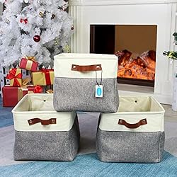 Casaphoria 3Pcs Collapsible Cube Fabric Storage