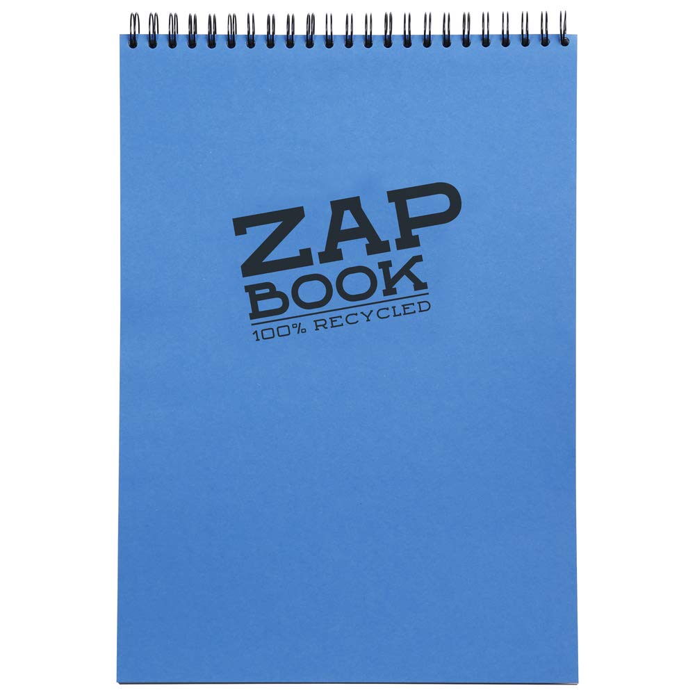 Clairefontaine - Ref 8358C - Recycled Zap Book (120 Pages) - A3 (420 x 297mm) Size, Recycled 80gsm Paper, Acid Free, pH Neutral - Assorted Bright Colours (Pack of 5)