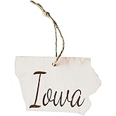 State Christmas Ornaments, Wooden Tree Holiday Decor, Unfinished Wood 2024 Cutout Shapes, United States Pride Gift Giving for Family, Neighbors, Coworkers (Iowa)