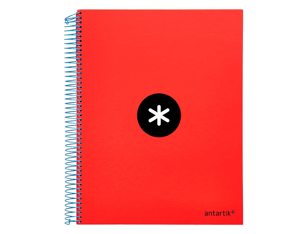 Spiral Notebook liderpapel a4 Micro antartik Cover Lined 120h 100g Box 5 mm 5 Bands 4 Holes red