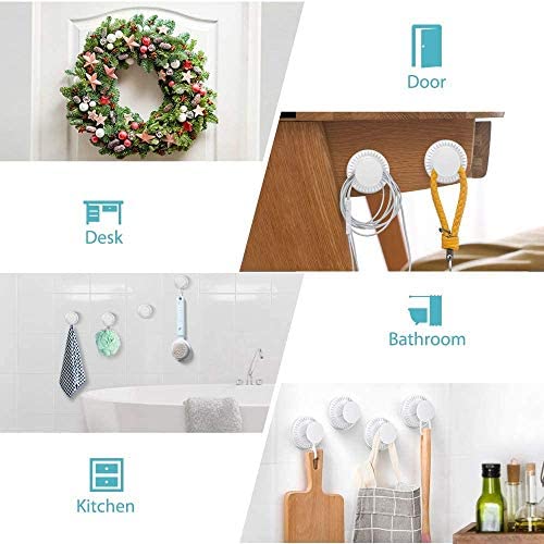 LUXEAR Suction Cup Hook, 4Pack Shower Suction Hooks, Waterproof Shower