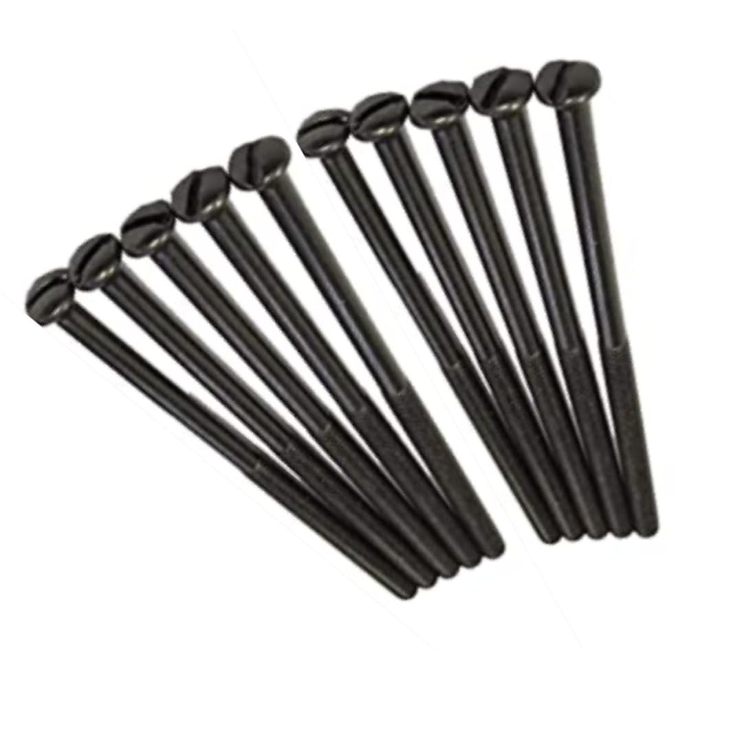 Pack of 10 Electrical Screws m3.5 75mm Black Nickel Long Socket Screw Switch Plugs Sockets Fixings Raised Slotted Head and Half Threaded Metal Bolt