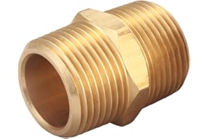 T TANYA HARDWARE 3/4" x 3/4" NPT Brass Hex Nipple Male Pipe Adapter (1 Piece)