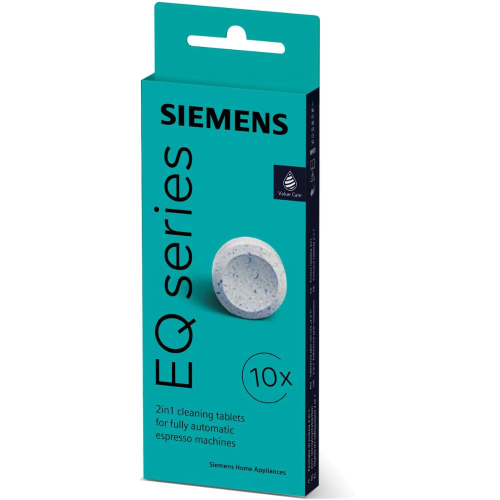 Siemens TZ80001B Cleaning Tablets EQ Bean to Cup Coffee Machines, White (Packaging may vary)