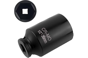 Car 36mm Socket 1/2 Drive Port,6-Point Car 36mm Impact Sockets for Dismantling Cars Axle Nuts with Radius Corner Design,Deep 