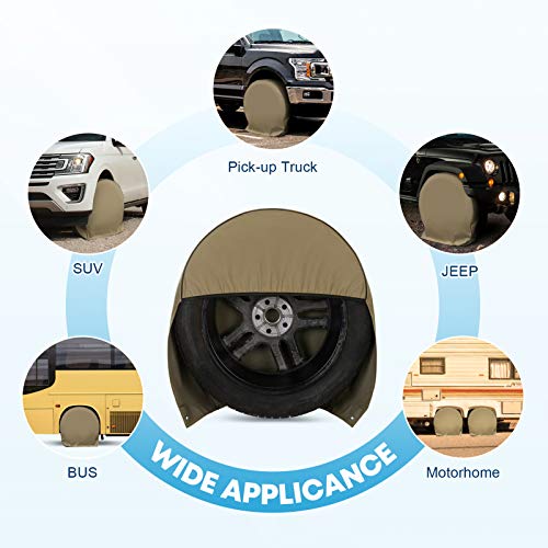 Kohree RV Tire Covers Set of 4 for RV Wheel Camper Truck Trailer SUV