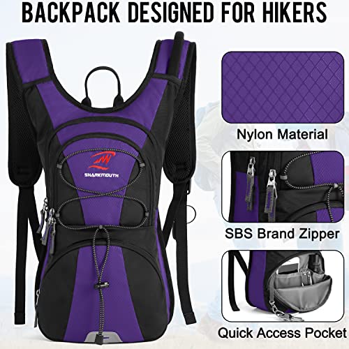 SHARKMOUTH FLYHIKER Hiking Hydration Backpack Pack with 2.5L BPA Free