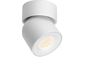 A AISILAN Aisilan LED White Adjustable 360° Pivoting Ceiling Spot Light Indoor, CRI 97, 7W 3000K Warm White Aluminum Directional Spotlight Lamp for Picture Painting Living Room Lighting