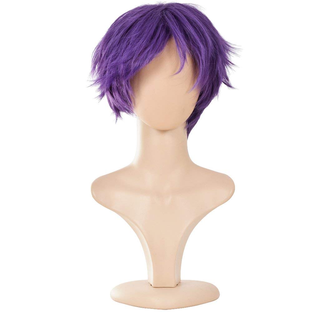 YEESHEDO Short Bob Anime Cosplay Purple Wigs Unisex Full Natural Layer Straight Fluffy Hair Costume Party Fancy Dress Wig — image 1