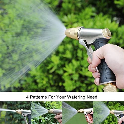 FANHAO Garden Spray Gun with Brass Nozzle, Heavy Duty High Pressure Adjustable Spray Spray Nozzle for Car Washing Pets Garden/Sidewalk Cleaning