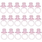Small Pink Acrylic Crystal Pacifier Favors - 18 Pieces, 1 inch - Adorable Party Decorations for Baby Showers and Gender Reveals