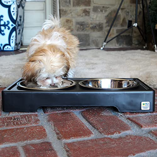 Pet Zone Designer Diner Adjustable Elevated Dog Bowls Adjusts to 3
