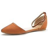 DREAM PAIRS Flapointed Women's Casual D'Orsay Pointed Plain Ballet Comfort Soft Slip On Flats Shoes
