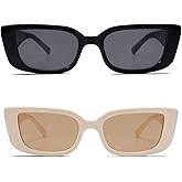 Allarallvr Rectangle Sunglasses for Women 90s Retro Trendy Y2K Classical Vintage Square Shades AR82037