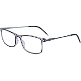 Superb Extremely Light Bifocal Reading Glasses Men Aluminum Arm TR90 Frame Blue Light Blocking Computer Readers Spring Hinge +2.0 Grey