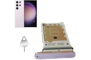 YUZHIYONG Galaxy S23 Ultra Dual SIM Card Tray Holder Slot Replacement Parts for Samsung Galaxy S23 Ultra 5G+Eject Pin (S23 Ultra/Lavender)