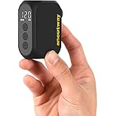 Tiny Pump Bike Pump with Gauge Portable Ultra-Mini 120PSI Electric Bicycle Pump Type-C Rechargeable Battery,Auto Stop, with Presta and Schrader Valve AT1PRO