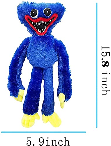 Avini Poppy Playtime Huggy wuggys Plush, 15.8 inch Cartoon Plush Toy Game Stuffed Boys Gifts Stuffed Muppets (Blue)