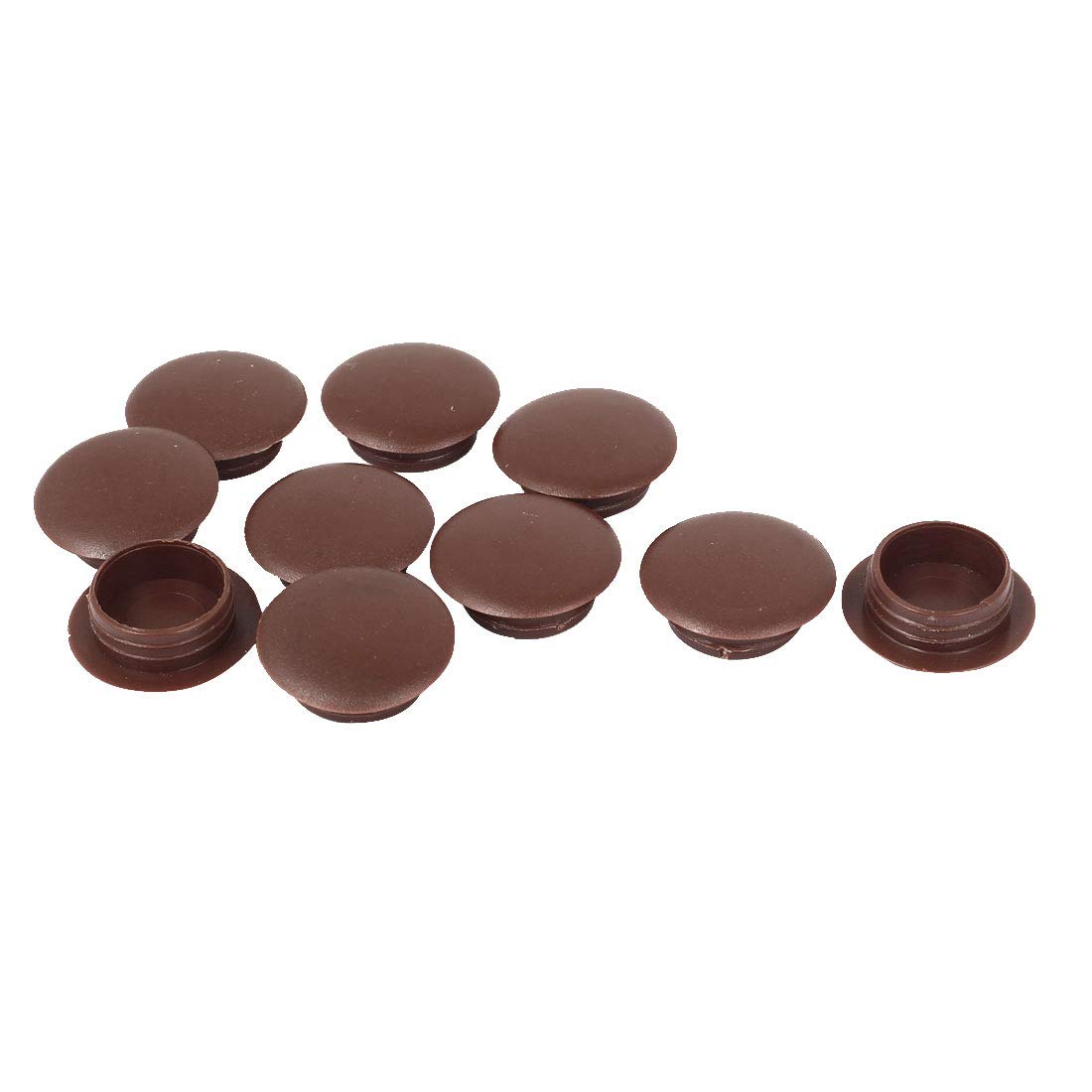 Sourcingmap Plastic Press On Cap Screw Cover 10pcs Brown for 16mm Dia Hole