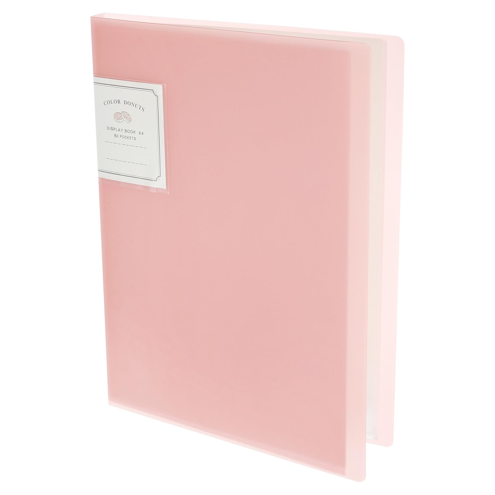 M&G 60-Pocket Binder with PP Plastic Sleeves A4(Pink), Art Portfolio Folder with Clear Sheet Protectors, Display 120 Pages for Organizing Documents, 310x235x34mm