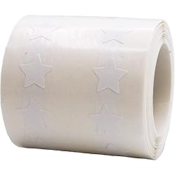 White Star Shape Stickers 0.50 Inch 1,000 Adhesive