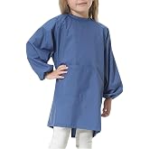 EVGVAT Kids Art Smock Long Sleeve with Pocket Child Chef Bib Apron for Kitchen Cooking Painting