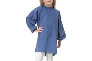 EVGVAT Kids Art Smock Long Sleeve with Pocket Child Chef Bib Apron for Kitchen Cooking Painting