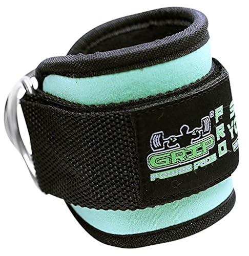 Grip Power Pads Padded Ankle Straps For Cable Machines - Adjustable Neoprene Cuffs With Double D-Ring, Chrome Finish - View #7