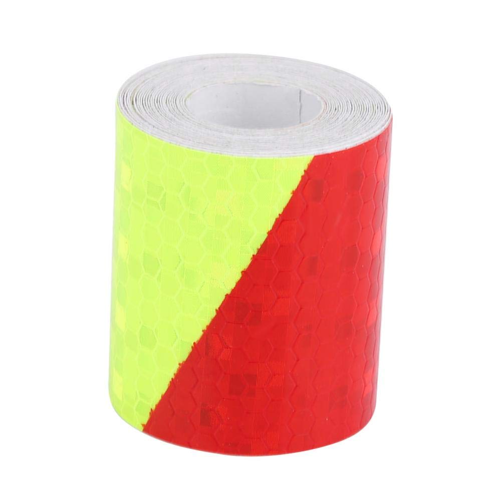 Car Reflective Stickers, 5cm * Car Reflective Warning Tape Self Adhesive Highway Maintenance Stickers Waterproof High Vis Van Decal Safety Stickers for Car Automobile (Fluorescence + Red)