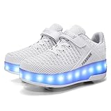 Ylllu Kids LED USB Charging Roller Skate Shoes with