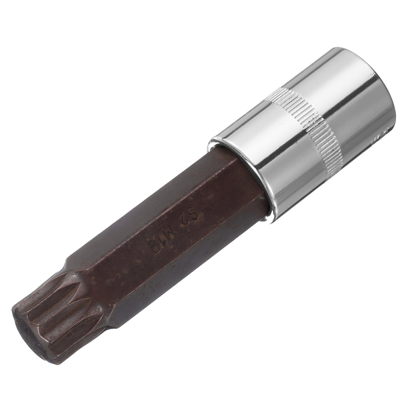 Sourcingmap 1/2" Drive x M18 (18mm) Triple Square Spline Bit Socket, S2 Steel Bits CR-V Sockets 4" Length Use with Ratchet Wrench, Slide Bar, Extension Rod