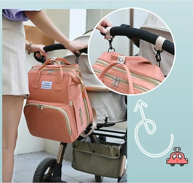 Mochila Maternidade Bebê Bolsa que Vira Berço, Troca Bebê, Porta Lenço, Fralda, Mamadeira Com Bolsos Térmicos, Prova D'água, Impermeavel, Alças Acolchoadas, Premium, Marca ATM