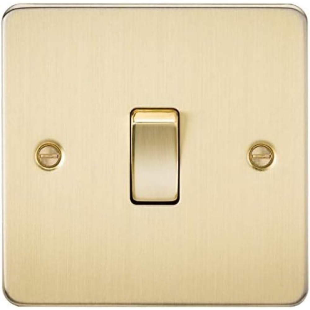 KNIGHTSBRIDGE FP1200BB Flat Plate 10AX 1G Intermediate Switch-Brushed Brass
