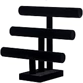 Pengup 3 Tier Bracelet Holder,Bracelet Display Stand,Black Velvet Jewelry Organizer Displays for Necklace Scrunchies Watches Hair Ties.