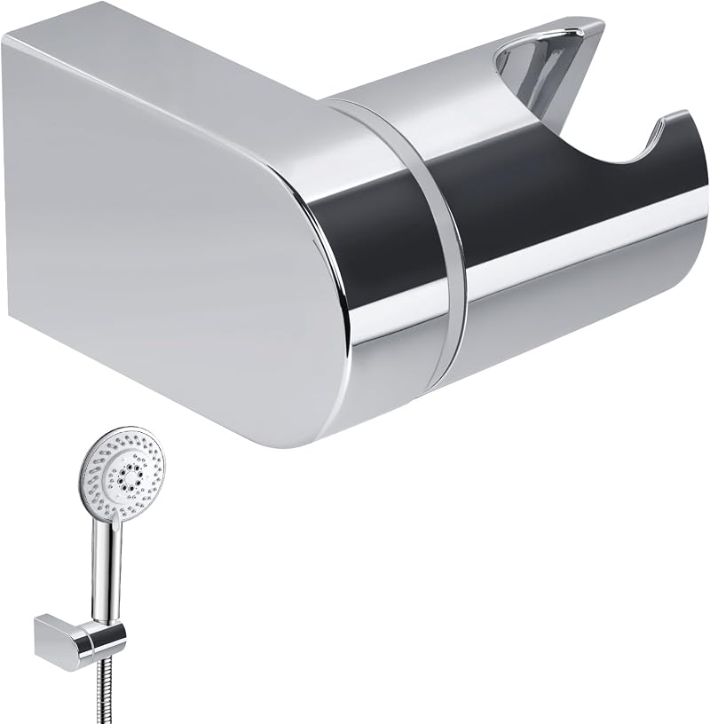 Minicoco Shower Head Holder 360° Adjustable Handheld Shower Bracket Silver Wall