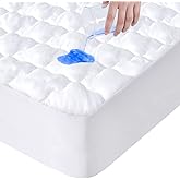 Twin XL Mattress Pad Protector Waterproof Quilted for College Dorm Room Essentials, Soft & Cooling Twin Extra Long Mattress T