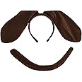 2-Piece Puppy Dog Ears Headband and Tail Costume Accessory Set